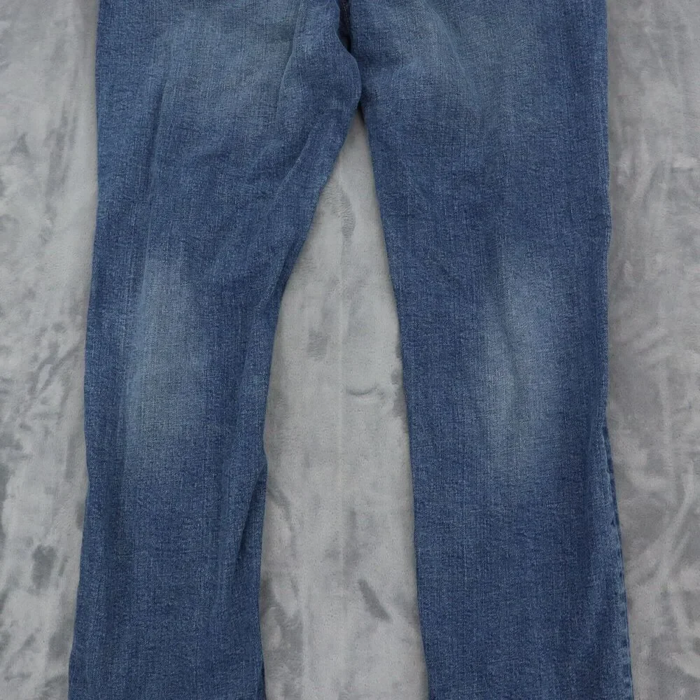 Old Navy Pants Mens 34 Blue Mid Rise 5 Pocket Design Flat Front Distressed Jeans